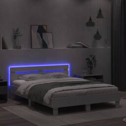 Berkfield Home Bed Frame with LED without Mattress White 150x200 cm King Size - thumbnail 4