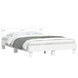 Berkfield Home Bed Frame with LED without Mattress White 150x200 cm King Size - thumbnail 3