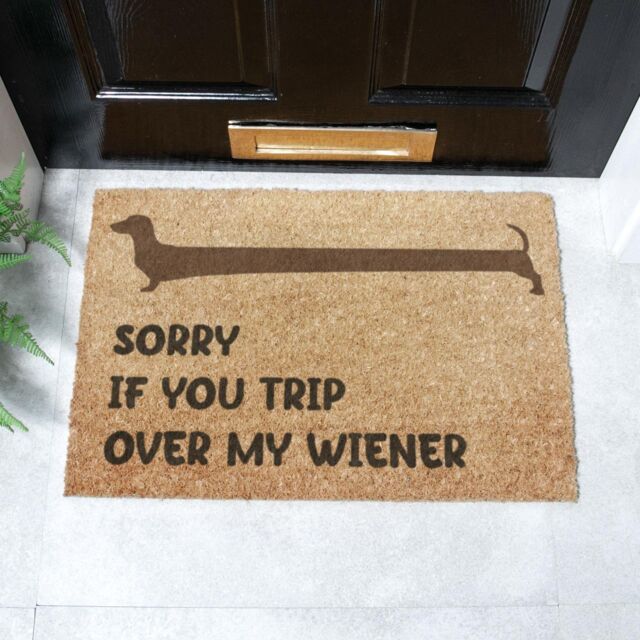 Artsy Mats Sorry If You Trip Over My Wiener Doormat (60 x 40cm) in Brown - Size: 40 cm x 60 cm - image 1