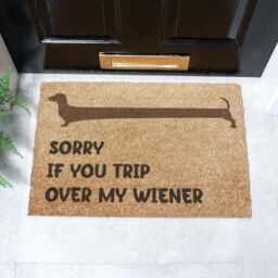 Artsy Mats Sorry If You Trip Over My Wiener Doormat (60 x 40cm) in Brown - Size: 40 cm x 60 cm - thumbnail 1