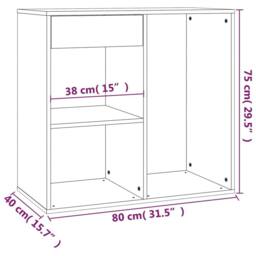 Berkfield Home Cosmetic Cabinet White 80x40x75 cm Engineered Wood - Size: 80 x 40 x 75 cm - thumbnail 8