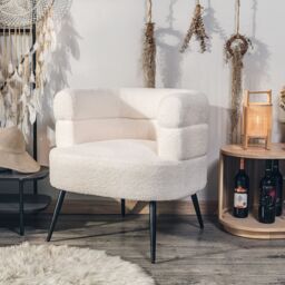 Nordlys Scandinavian Design Metal Leg Lounge Chair in White - thumbnail 2