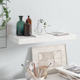 Berkfield Home Durable Floating Wall Shelf High Gloss White 50x23x3.8 cm MDF - thumbnail 2