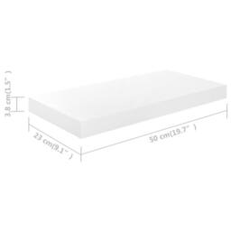 Berkfield Home Durable Floating Wall Shelf High Gloss White 50x23x3.8 cm MDF - thumbnail 7