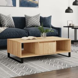 Berkfield Home Coffee Table Sonoma Oak 104x60x35 cm Engineered Wood in Brown - Size: 104 x 60 x 35 cm - thumbnail 1