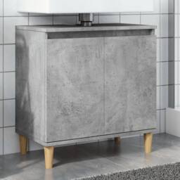 Berkfield Home Sink Cabinet Concrete Grey 58x33x60 cm Engineered Wood - Size: 58 x 33 x 60 cm - thumbnail 2
