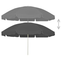 Berkfield Home Beach Umbrella Anthracite 240 cm in Black - thumbnail 2