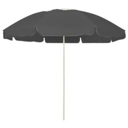 Berkfield Home Beach Umbrella Anthracite 240 cm in Black - thumbnail 1