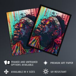 "Artery8 Psychedelic Portrait African Man Dashiki Wall Art Print - Size: W24"" x H32""" - thumbnail 2