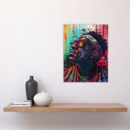 "Artery8 Psychedelic Portrait African Man Dashiki Wall Art Print - Size: W24"" x H32""" - thumbnail 4
