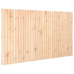 Berkfield Home Wall Headboard 204x3x110 cm Solid Wood Pine in Light Tan - Size: 204 x 3 x 110 cm - thumbnail 1