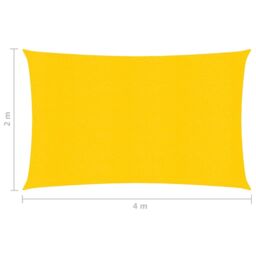 Berkfield Home Sunshade Sail 160 g/m ² Yellow 2x4 m HDPE - thumbnail 6