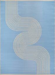 THE RUGS Reversible Weatherproof Outdoor Rug Wavy Lines Urban 1010 in Blue - Size: 150 cm x 220 cm - thumbnail 2