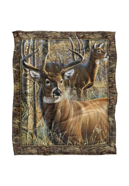 JQ Licensing Cf-Jp Deer Hunting Challenge Silky Touch Super Soft Throw Blanket 152 X 127 cm in White - image 1