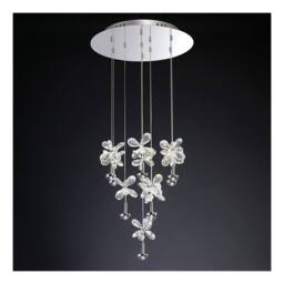 Netlighting Aviva Ceiling Cluster Pendant Round 10 Light 4000K LED Chrome Crystal in Grey - thumbnail 2