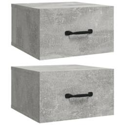 Berkfield Home Stunning Wall-mounted Bedside Cabinets 2 pcs Concrete Grey 35x35x20 cm - Size: 35 x 35 x 20 cm - thumbnail 3