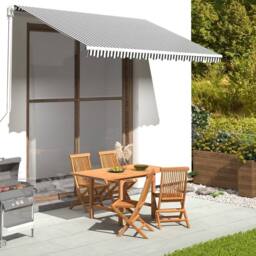 Berkfield Home Replacement Fabric for Awning Anthracite & White 3.5x2.5 m in Black - thumbnail 2