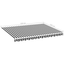 Berkfield Home Replacement Fabric for Awning Anthracite & White 3.5x2.5 m in Black - thumbnail 6