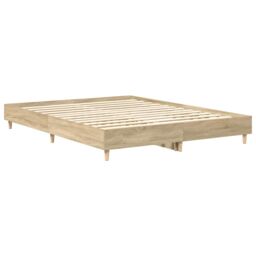 Berkfield Home Bed Frame No Mattress Sonoma Oak 150x200 cm King Size Engineered Wood in Brown - thumbnail 4