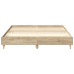 Berkfield Home Bed Frame No Mattress Sonoma Oak 150x200 cm King Size Engineered Wood in Brown - thumbnail 5