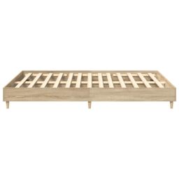Berkfield Home Bed Frame No Mattress Sonoma Oak 150x200 cm King Size Engineered Wood in Brown - thumbnail 6