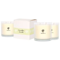 Nicola Spring 3x 400g Soy Wax Scented Candles - Vanilla Sands Aromatherapy Jar Candle in Clear