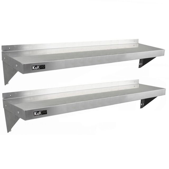 Monstershop 2 x KuKoo Stainless Steel Shelves 1400mm x 300mm in Silver - image 1