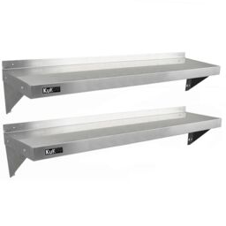 Monstershop 2 x KuKoo Stainless Steel Shelves 1400mm x 300mm in Silver - thumbnail 1