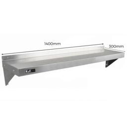 Monstershop 2 x KuKoo Stainless Steel Shelves 1400mm x 300mm in Silver - thumbnail 4