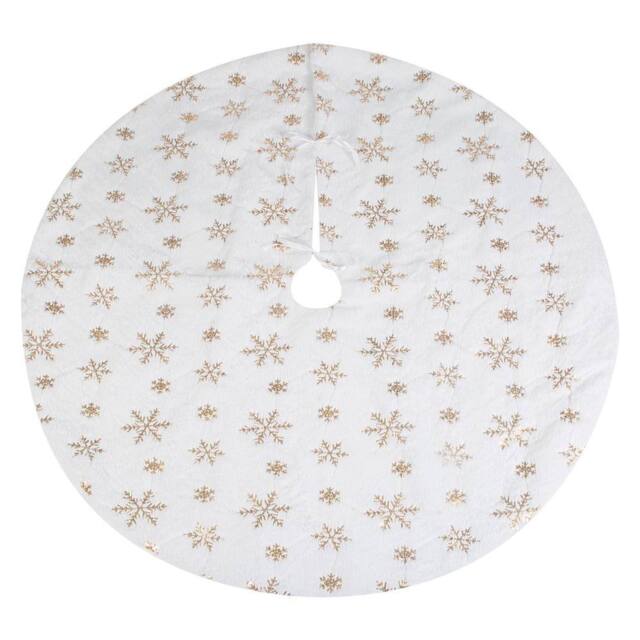 VFM e-Store Christmas Tree Skirt Decoration 110cm x 110cm Gold X 1 - Size: 110 cm x 110 cm - image 1
