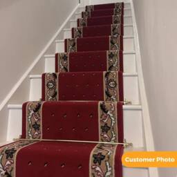 runrug Stair Runner Carpet for Staircases - Soft & Comfy, 9mm - 'Pin_Dot' in Red - Size: 70 cm x 480 cm - thumbnail 6