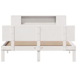 Berkfield Home Bookcase Bed without Mattress White 160x200cm Solid Wood Pine - Size: 160x200 cm - thumbnail 4