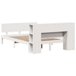 Berkfield Home Bookcase Bed without Mattress White 160x200cm Solid Wood Pine - Size: 160x200 cm - thumbnail 6