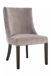 Orsina Elegant Natural Linen With Curly Back Dining Chair, Sturdy Dining Chair, Stylish Chair For Dining room in Beige - thumbnail 2