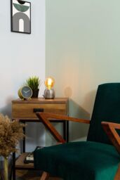 BHS Lighting Oak Table Lamp in Metallic Silver - thumbnail 4