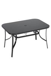 Garden Sanctuary Metallic Outdoor Garden 6-Seater Dining Table Set in Black - thumbnail 3