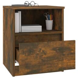 Berkfield Home Bedside Cabinet Smoked Oak 40x40x50 cm Engineered Wood in Brown - Size: 40 x 40 x 50 cm - thumbnail 7