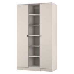 Ready Assembled 2 U Norway Tall 3 Door Robe with shelves (Ready Assembled) in Taupe - Size: Large - thumbnail 3