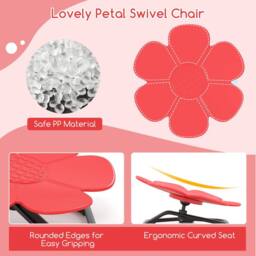 Costway Kids Sensory Swivel Chair Petal 360° Spinning Chair in Red - thumbnail 7