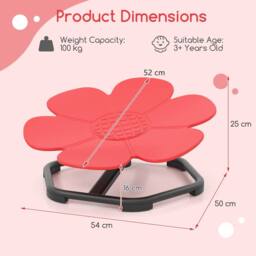 Costway Kids Sensory Swivel Chair Petal 360° Spinning Chair in Red - thumbnail 3