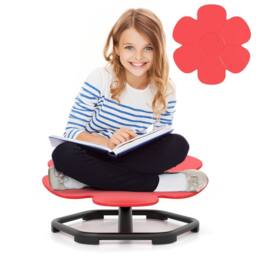 Costway Kids Sensory Swivel Chair Petal 360° Spinning Chair in Red - thumbnail 2