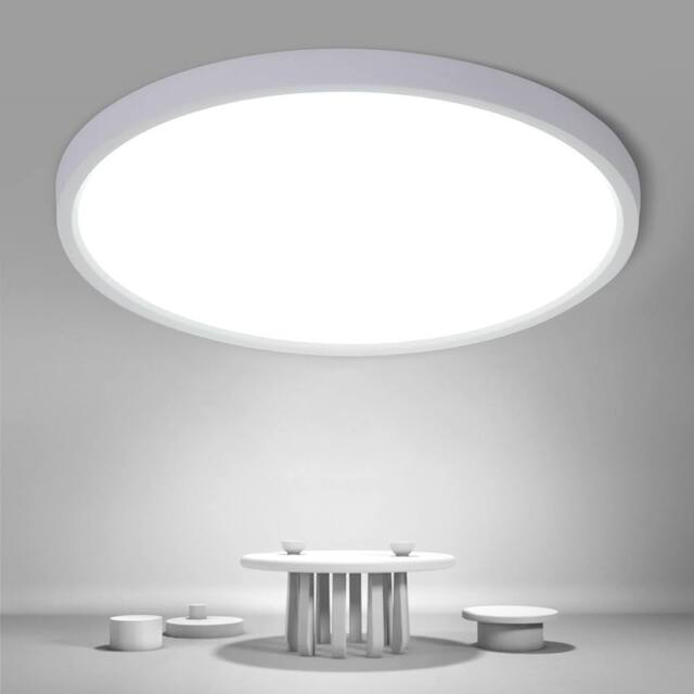 Goeco LED Ceiling Light, IP44, for Bedroom Bathroom Kitchen, Hallway Balcony in White - Size: 16 inches - image 1