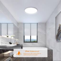 Goeco LED Ceiling Light, IP44, for Bedroom Bathroom Kitchen, Hallway Balcony in White - Size: 16 inches - thumbnail 7
