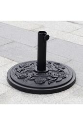 Living and Home 10KG Concrete Cantilever Parasol Base - 38/48mm Round Heavy Duty Weight Stand, Cast Iron Effect for Garden Umberlla in Black - thumbnail 7