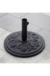 Living and Home 10KG Concrete Cantilever Parasol Base - 38/48mm Round Heavy Duty Weight Stand, Cast Iron Effect for Garden Umberlla in Black - thumbnail 8