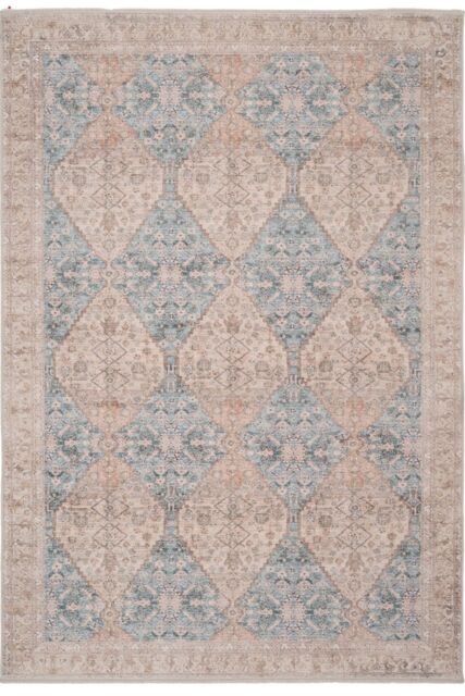 Kukoon Blue Beige Traditional Pattern Distressed Living Area Rug - Size: 120 cm x 170 cm - image 1