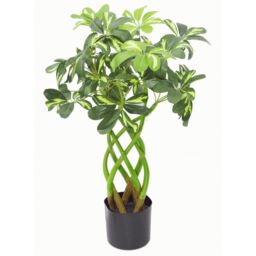 Leaf 70cm Artificial Twisted Stem Modern Arboricola Artificial Plant Bonsai Bush in Green