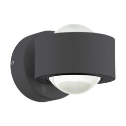 Loops IP44 Outdoor Wall Light Anthracite Cast Aluminium 2W Built in LED Lamp - thumbnail 1