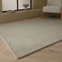 The Rug Shop UK Beige Handmade Modern Abstract Polyester Easy To Clean Rug - Size: 160 cm x 230 cm