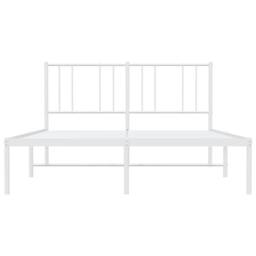 Berkfield Home Metal Bed Frame with Headboard White 135x190 cm Double - thumbnail 6